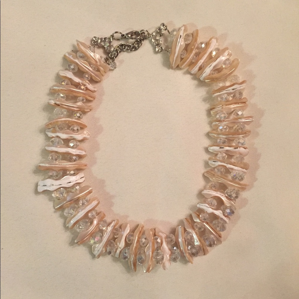 Crystal and shell necklace